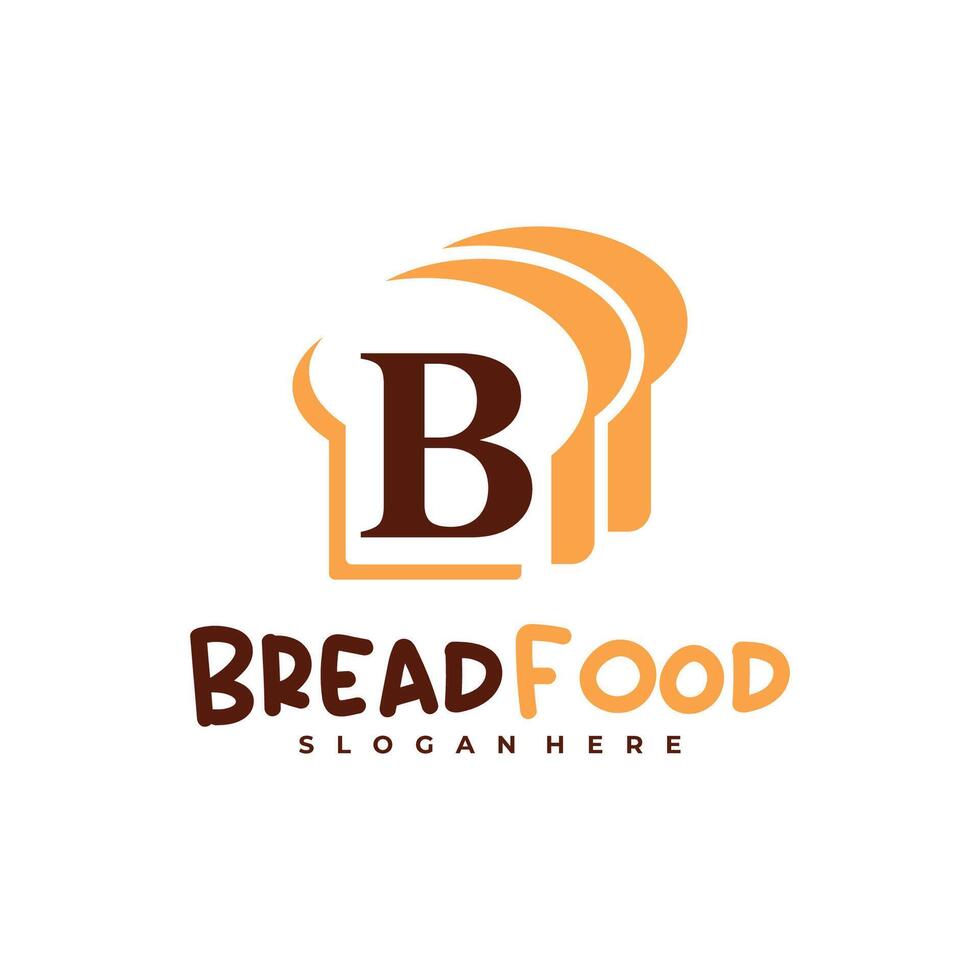 Bread with B logo template, Creative Bread fast logo design concepts vector