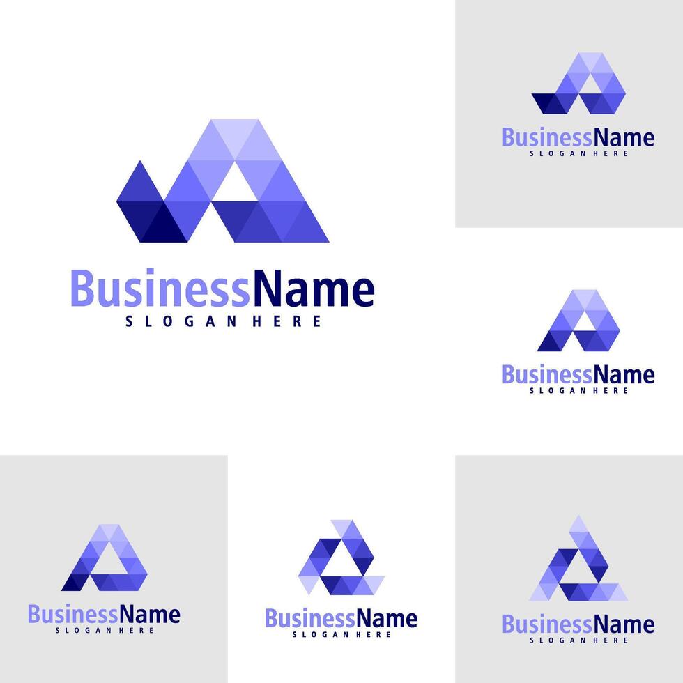 Set of Letter A logo design . Creative Initial A logo concepts template vector