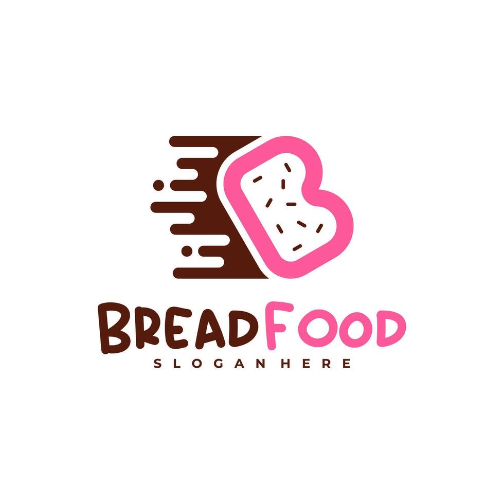 Bread with B logo template, Creative Bread fast logo design concepts vector