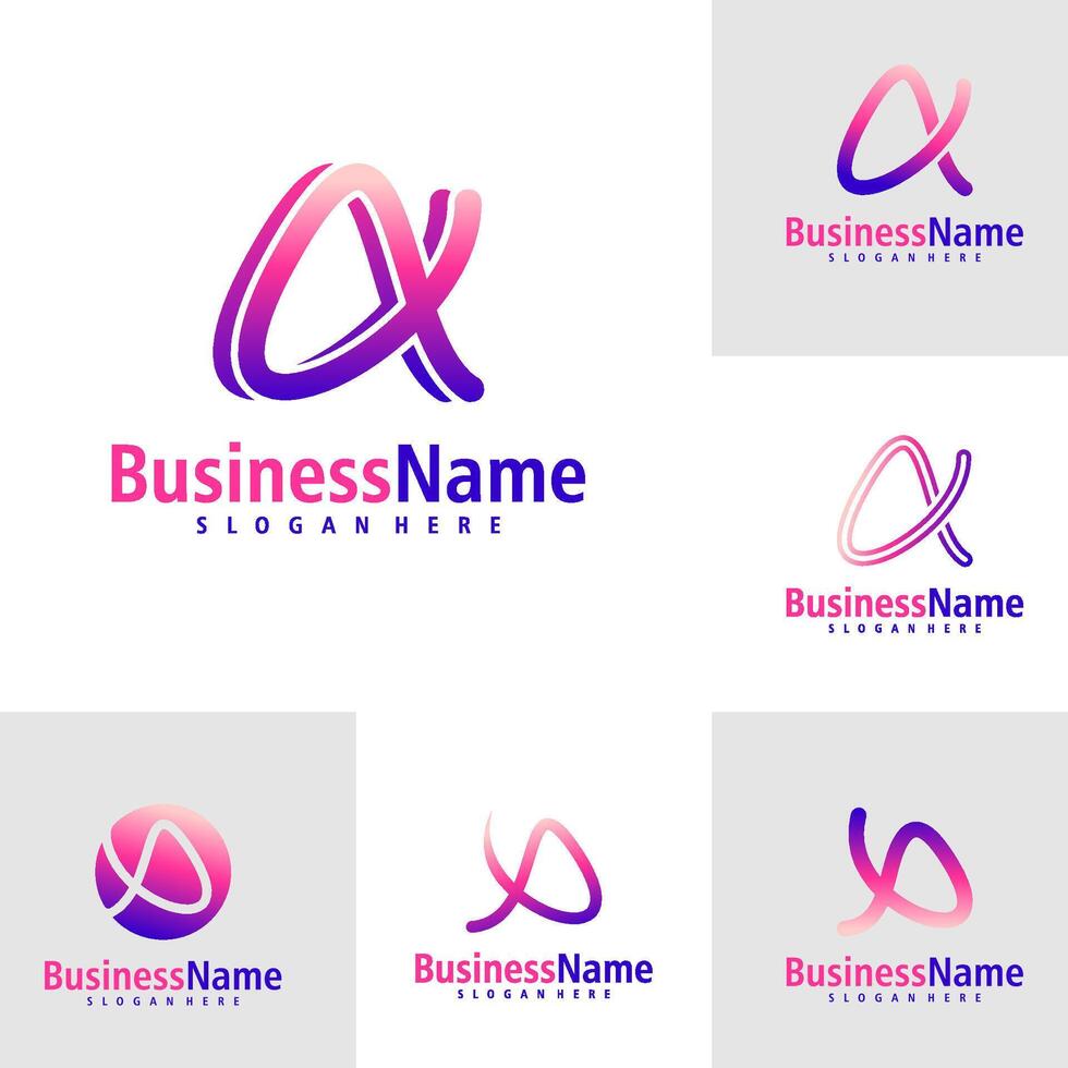 Set of Letter A logo design . Creative Initial A logo concepts template vector