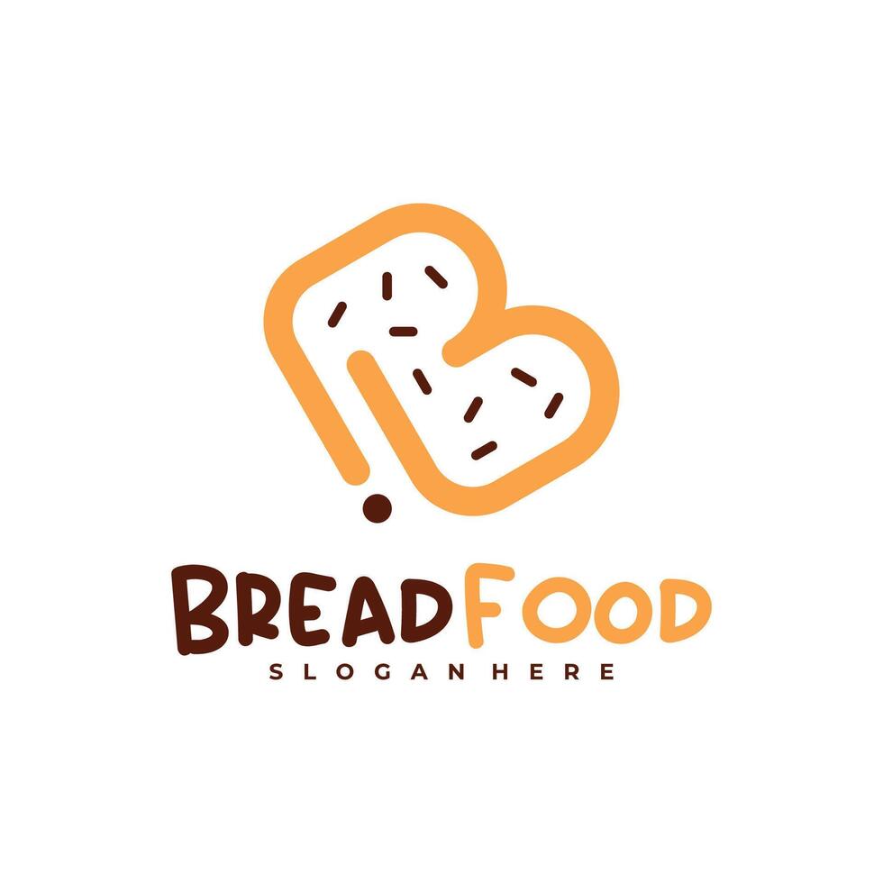 Bread with B logo template, Creative Bread fast logo design concepts vector