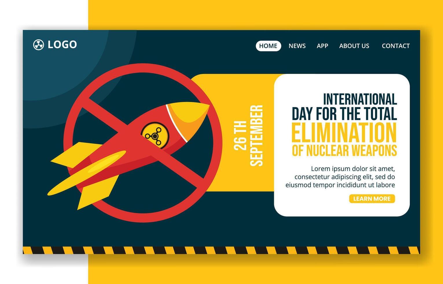 Day for the Total Elimination of Nuclear Weapons Social Media Landing Page Cartoon Hand Drawn Templates Background Illustration vector
