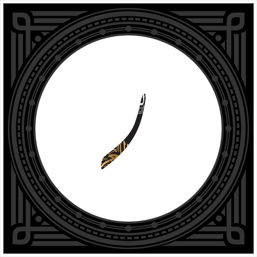 Arabic Calligraphy Alphabet letters or font in Kufic, Divani and Thuluth styles, Stylized islamic calligraphy elements black on White background, for all kinds of religious design vector