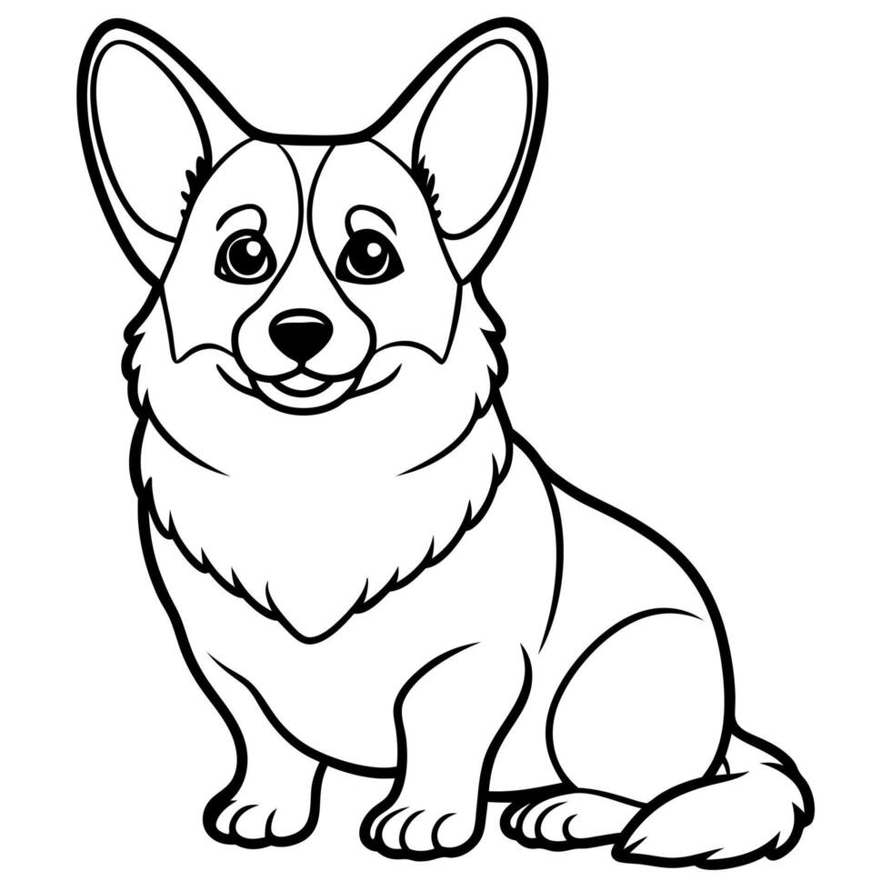 Corgie dog sits icon vector