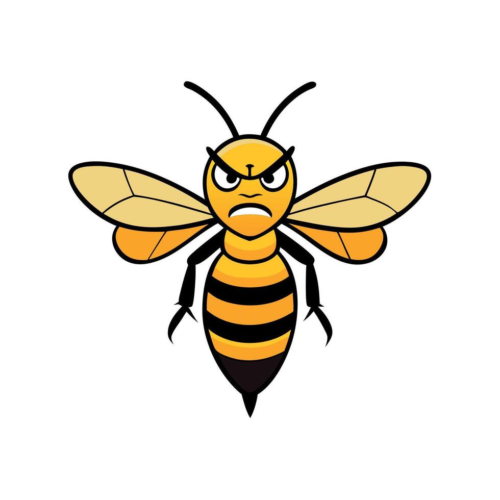 Common Wasp bee angry icon vector