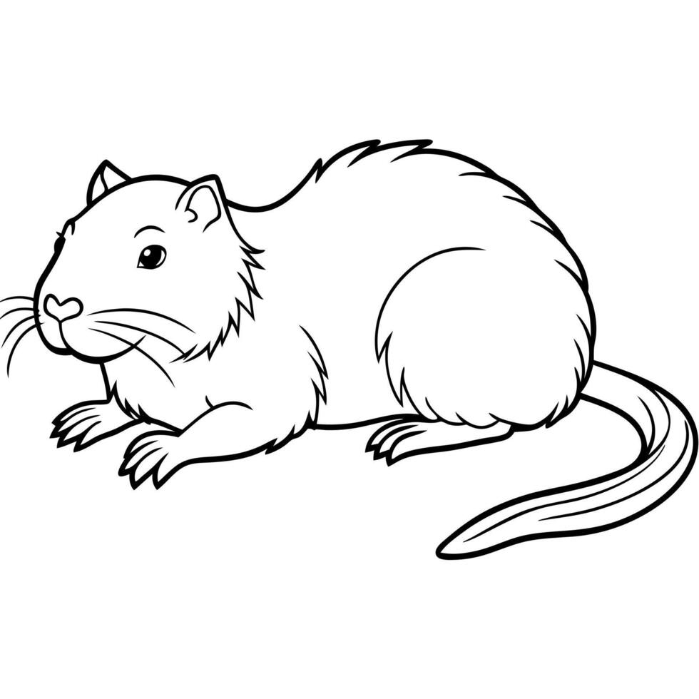 Coypu beaver lies icon vector