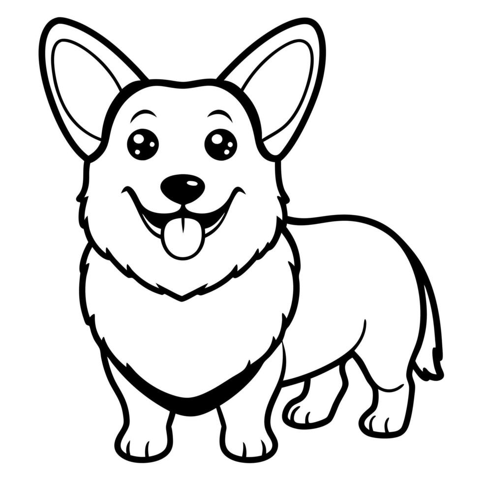 Corgie dog smiles icon vector