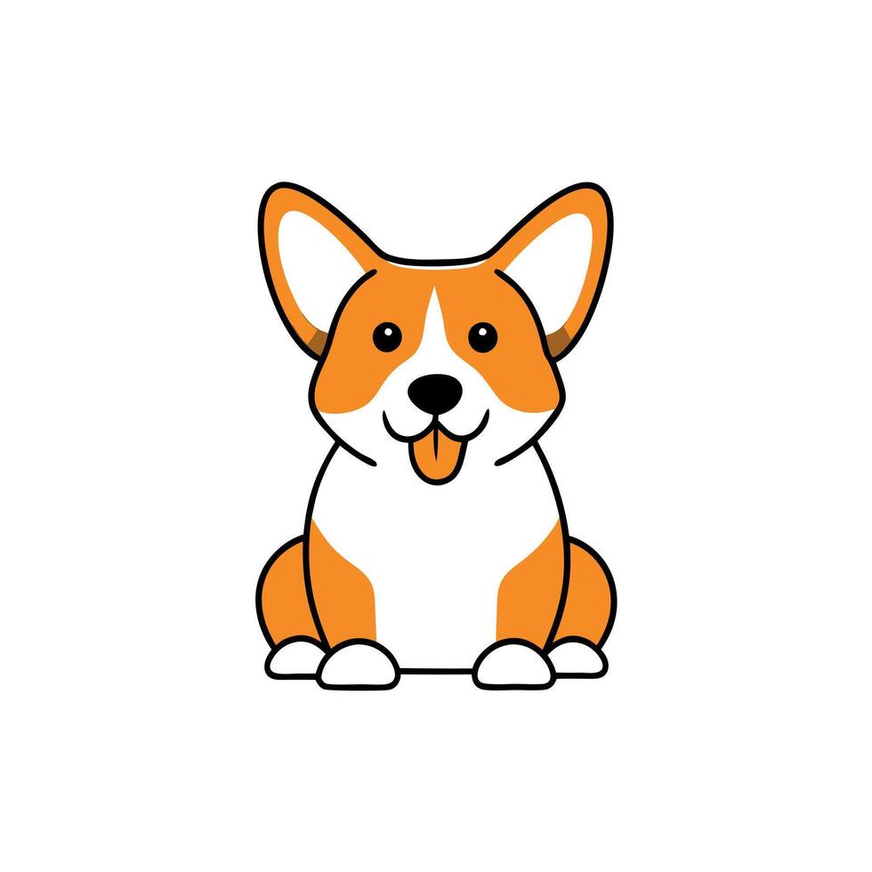 Corgie dog speaks icon vector