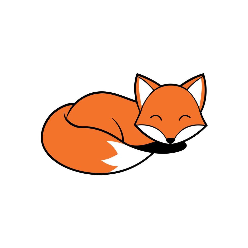 Cross Fox sleeps icon vector