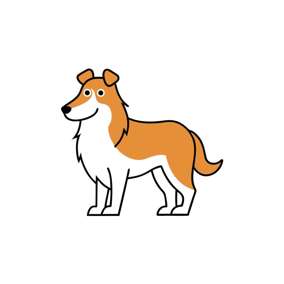 Collie dog looks icon vector