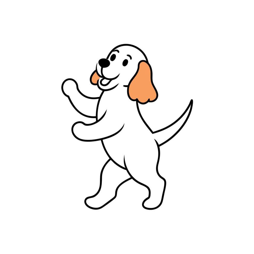 Clumber Spaniel dog dancing icon vector