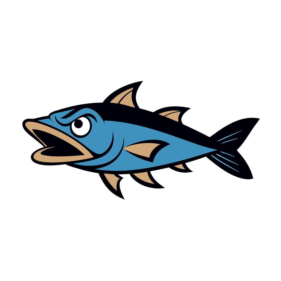 Cobia Fish angry icon vector