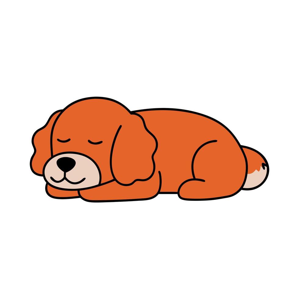 Cockapoo dog sleeps icon vector