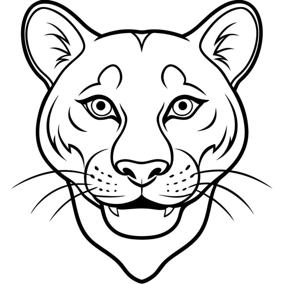 Cougar leopard smiles icon vector