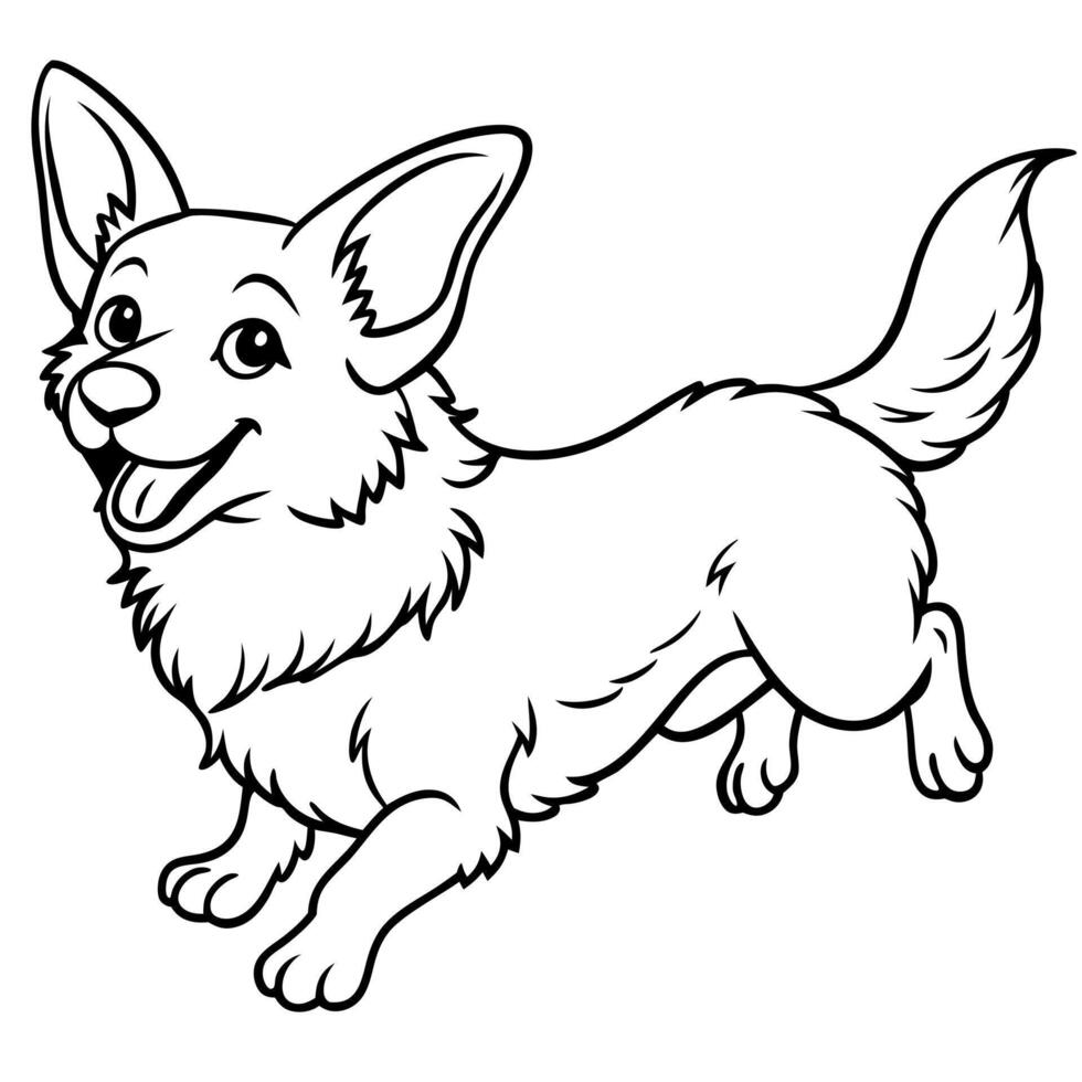 Corgipoo dog jumps icon vector