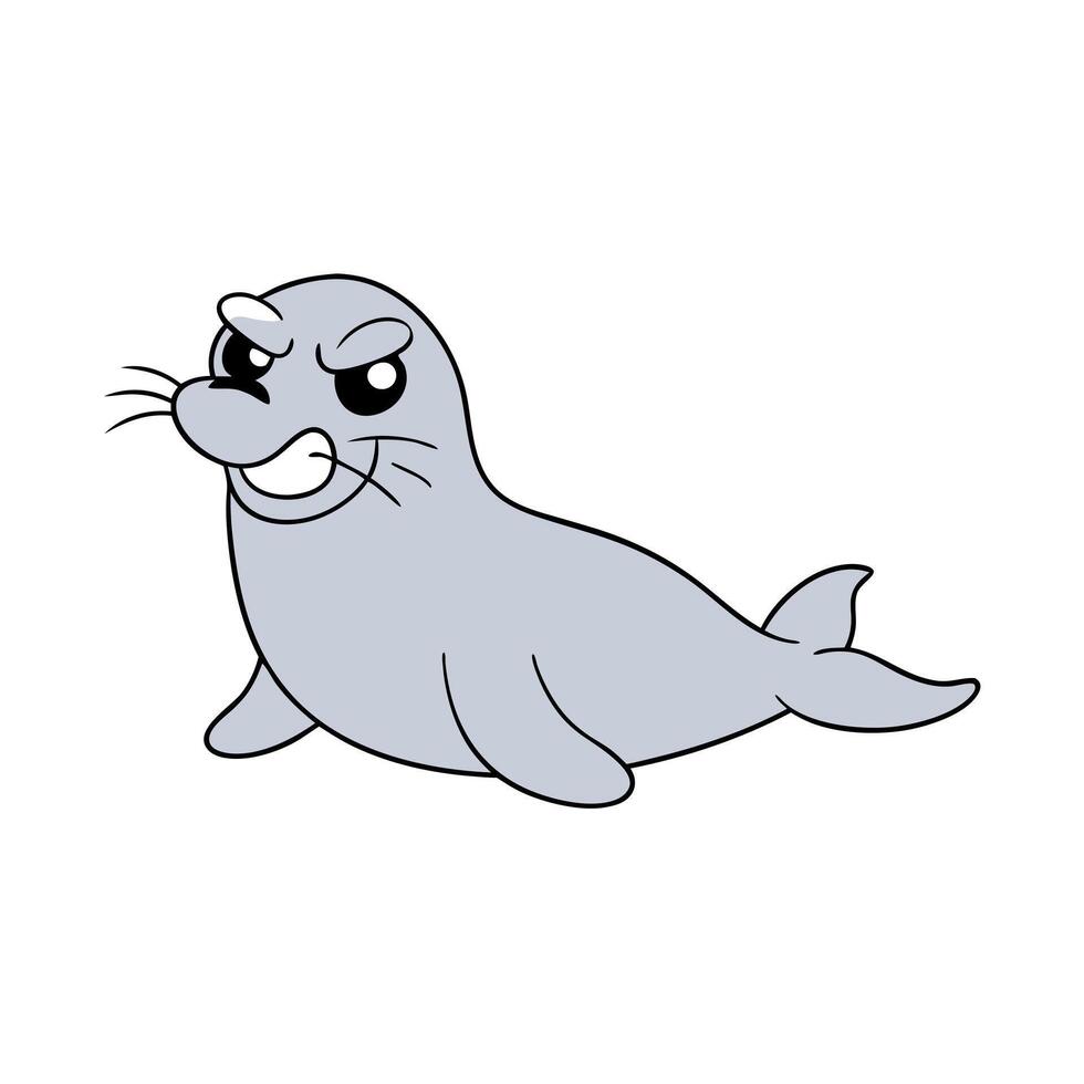 Crabeater Seal angry icon vector