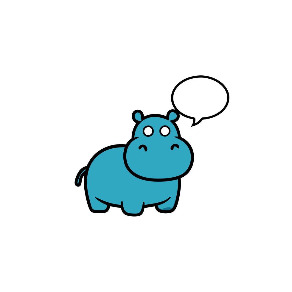 Common Hippopotamus speaks icon vector