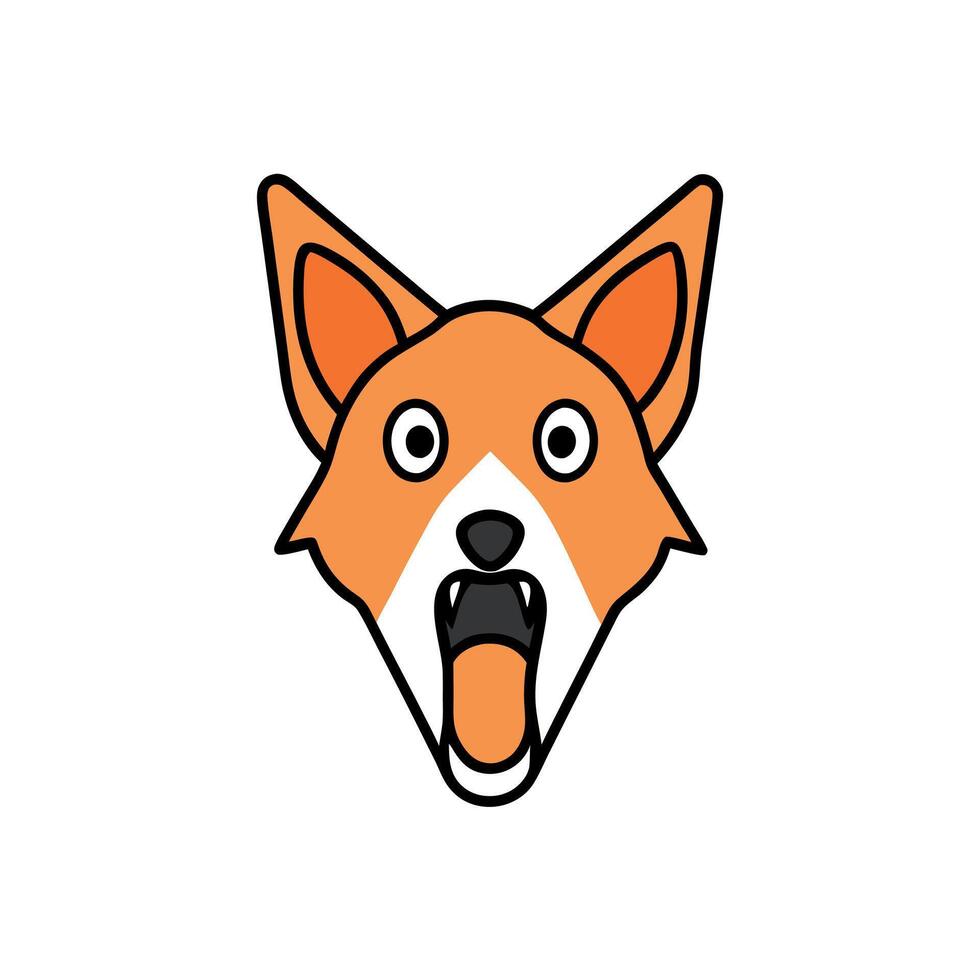 Coydog dog screams icon vector