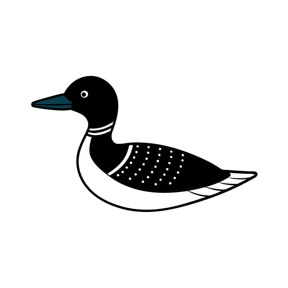 Common Loon bird knocks icon vector
