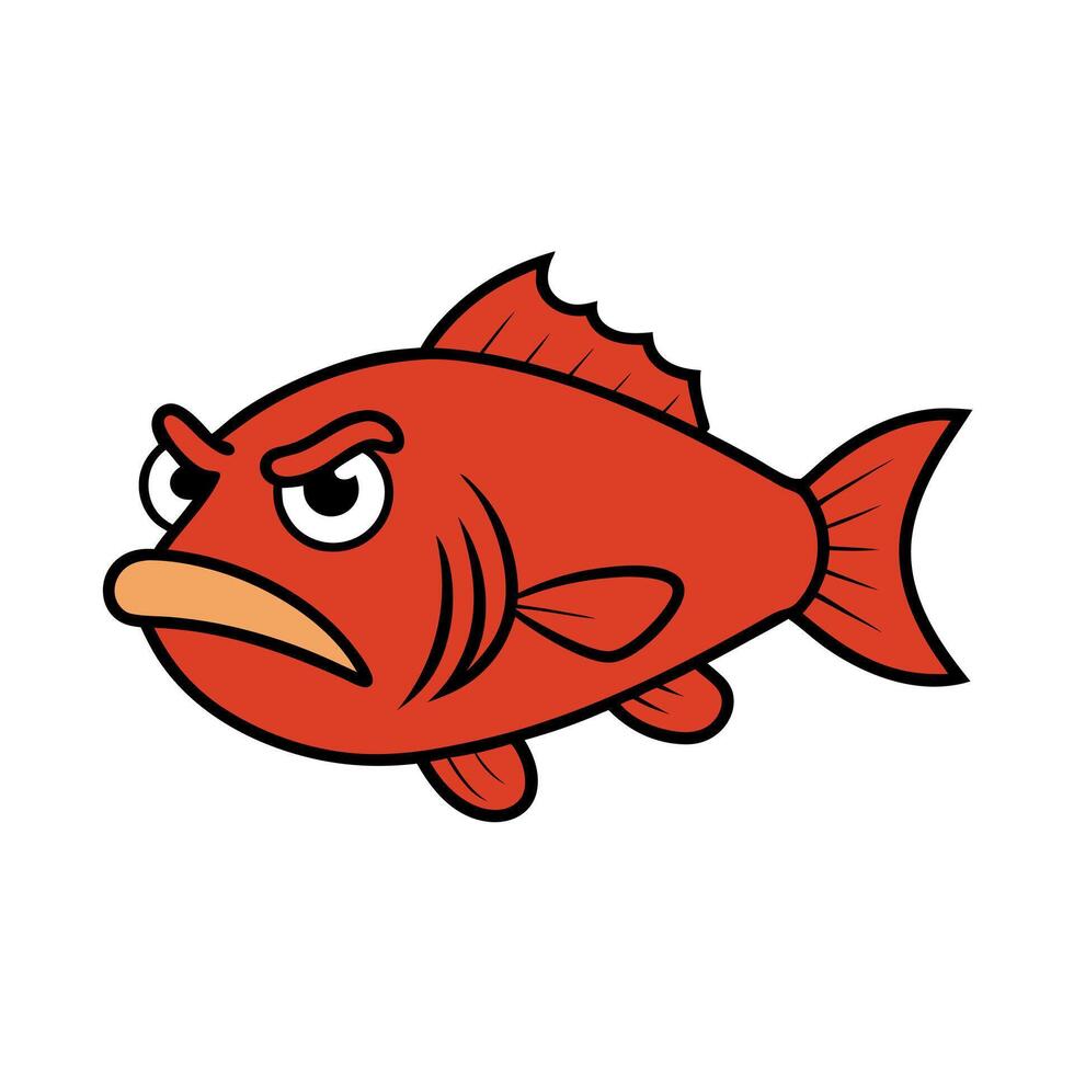 Cubera Snapper fish angry icon vector