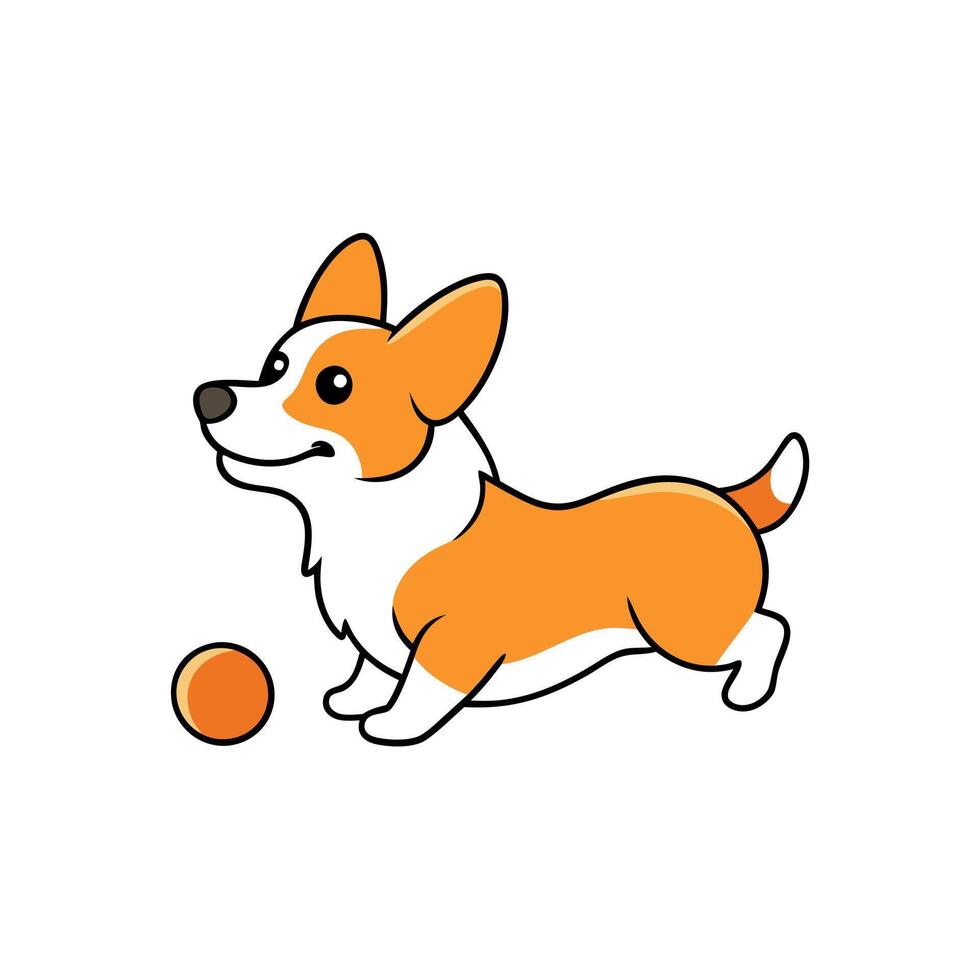 Corgie dog play icon vector