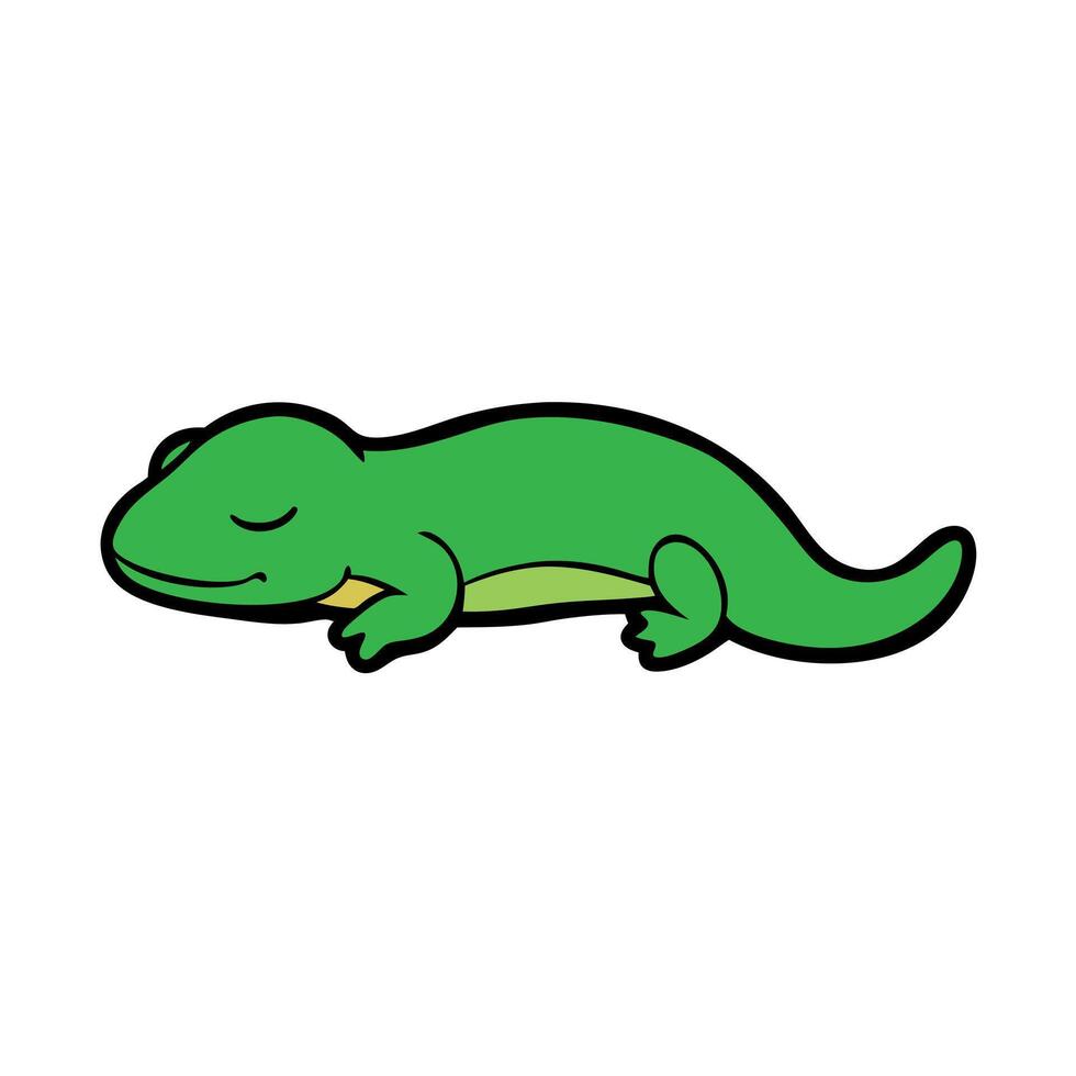 Common Newt lizzard sleeps icon vector