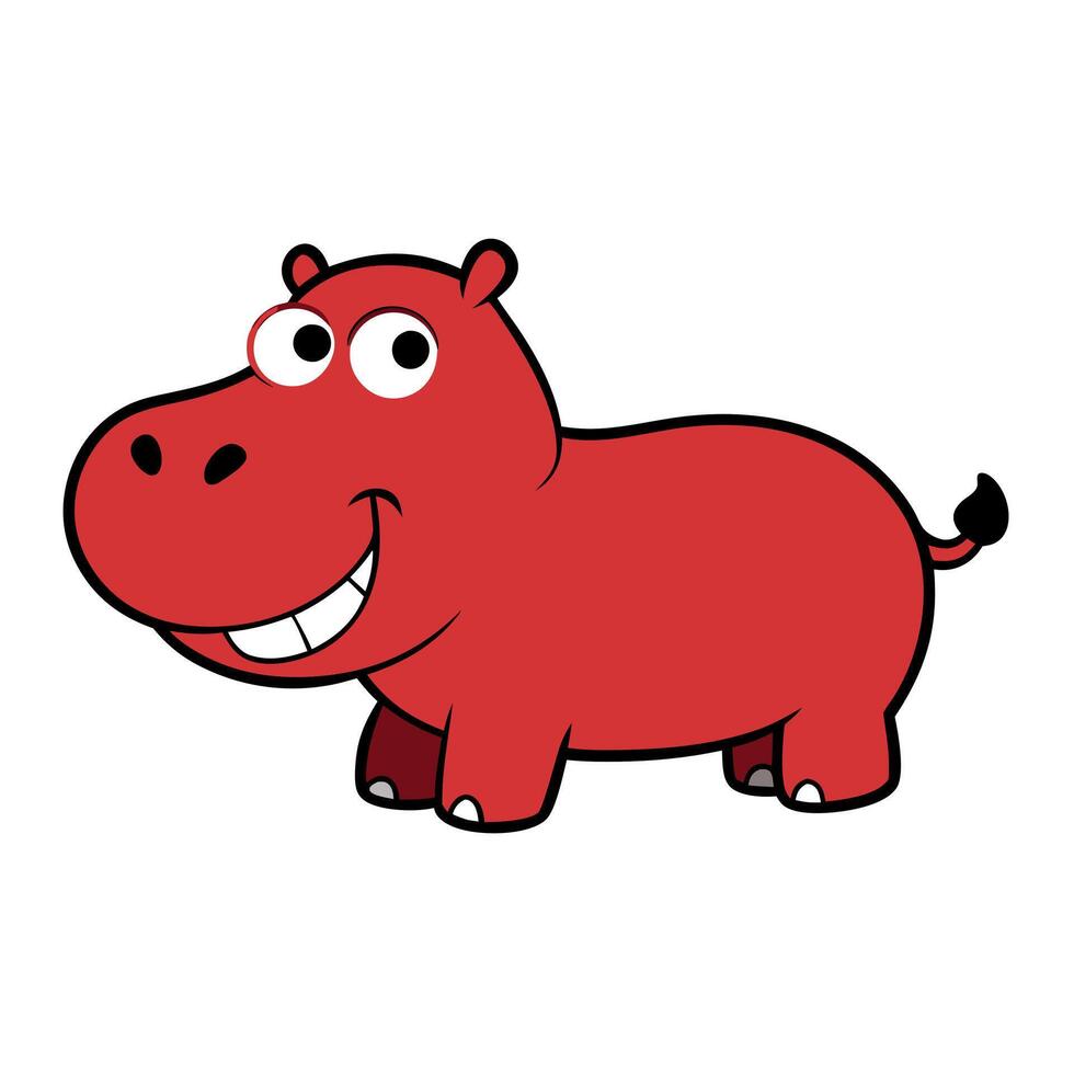 Common Hippopotamus play icon vector