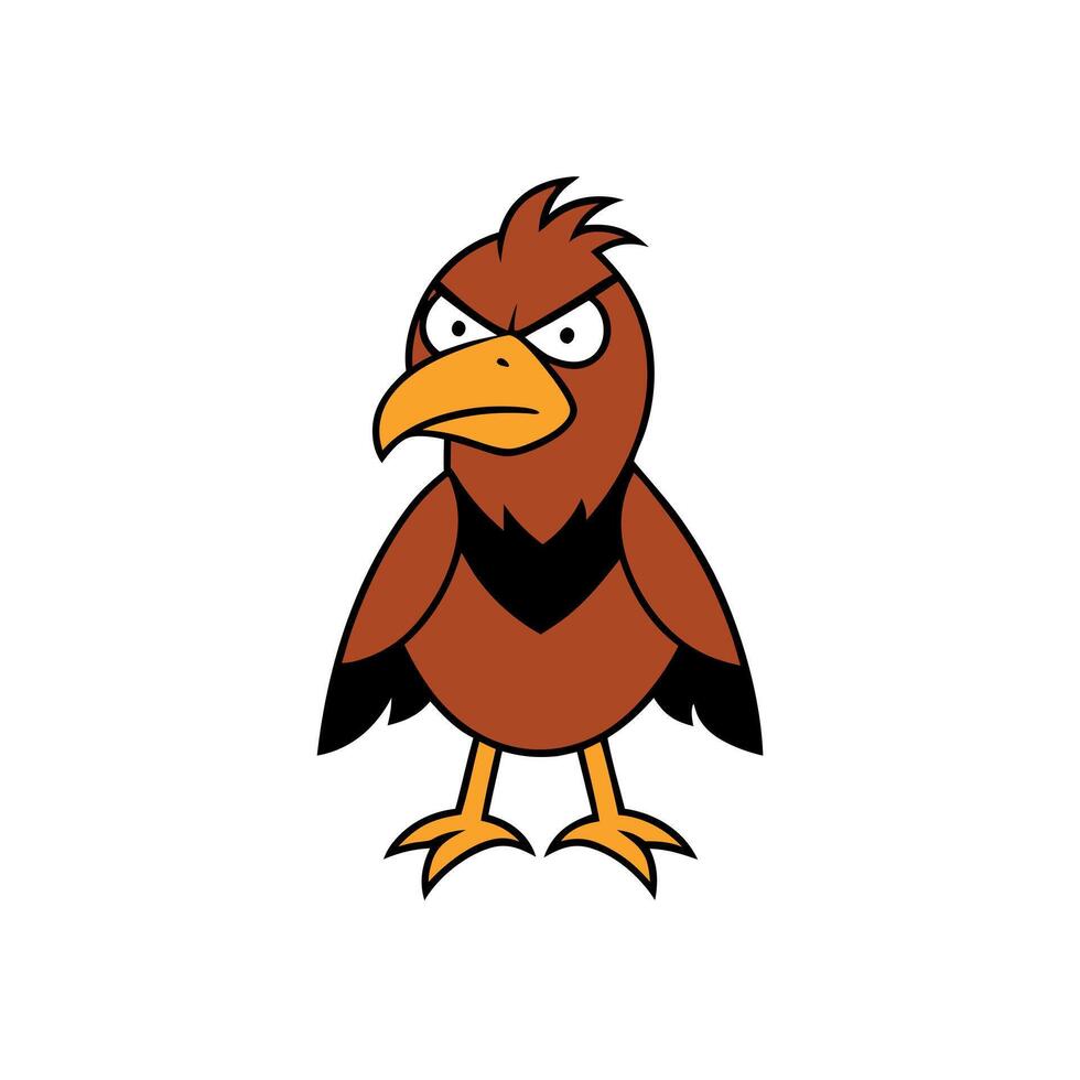 Common Buzzard bird angry icon vector