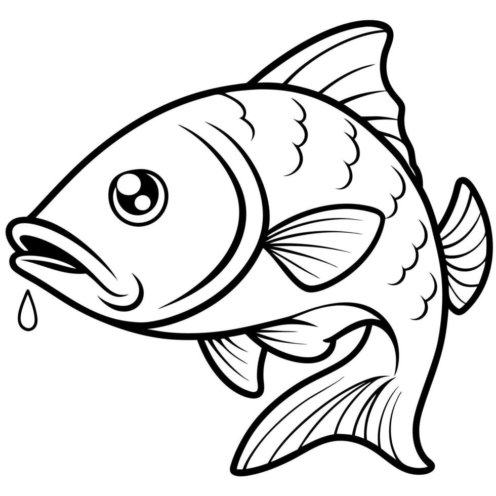 Common Carp fish cries icon vector