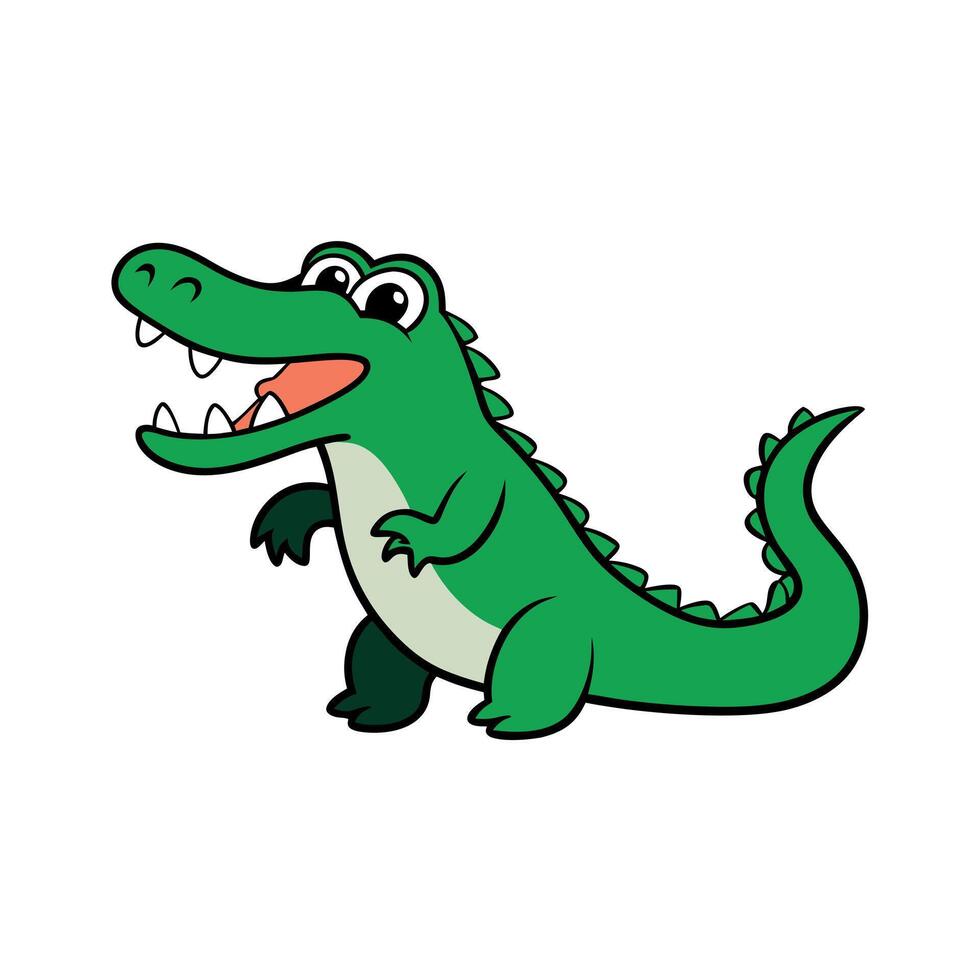 Common Caiman alligator screams icon vector