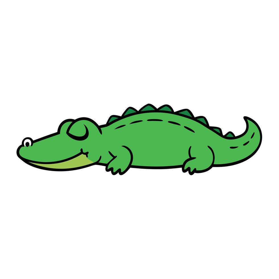 Common Caiman alligator sleeps icon vector
