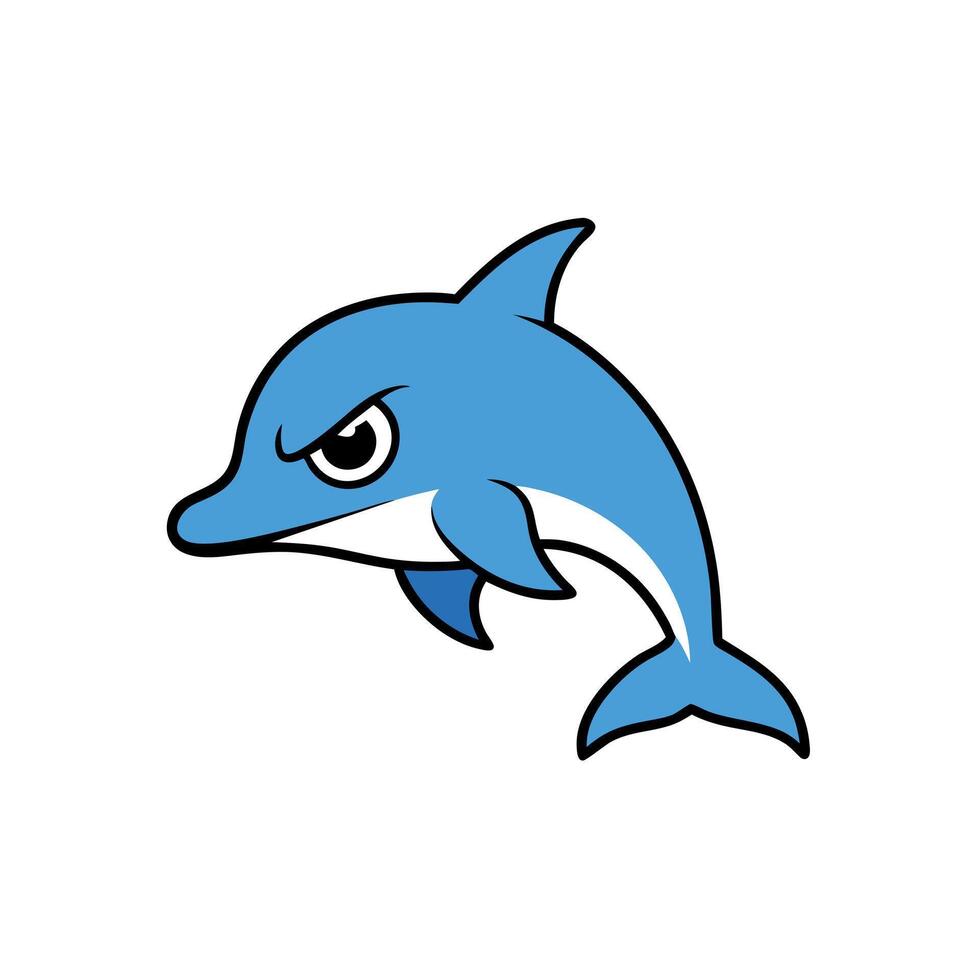 Common Dolphin angry icon vector