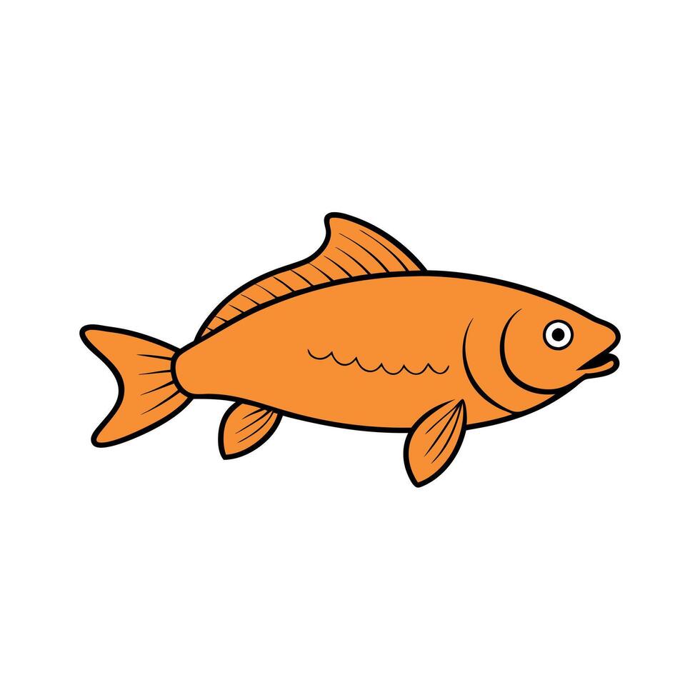 Common Carp fish goes icon vector