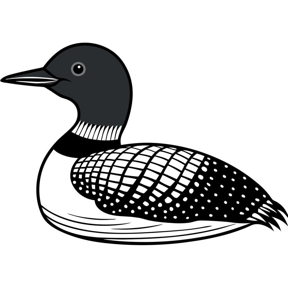 Common Loon bird lies icon vector