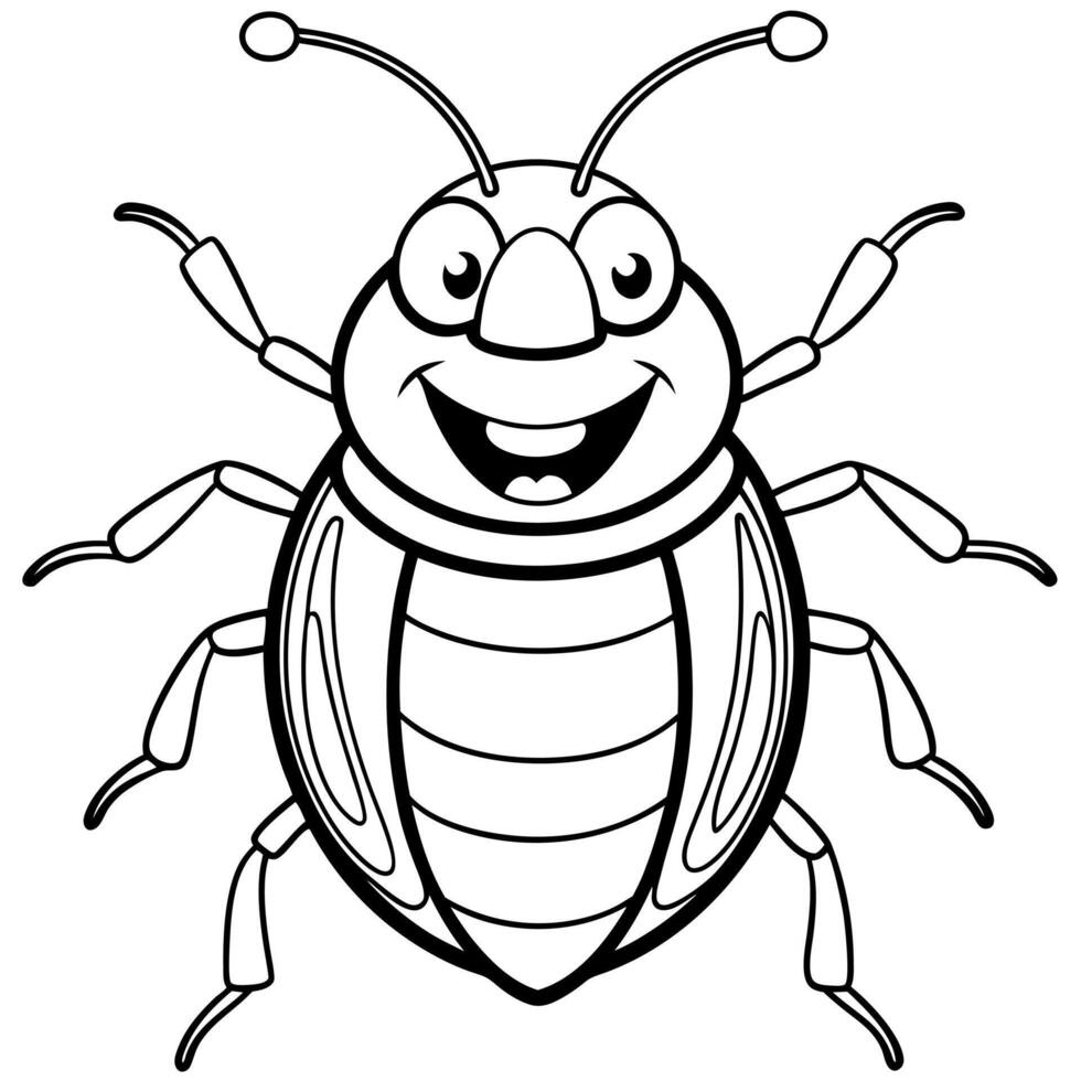 Common Beetle bug smiles icon vector