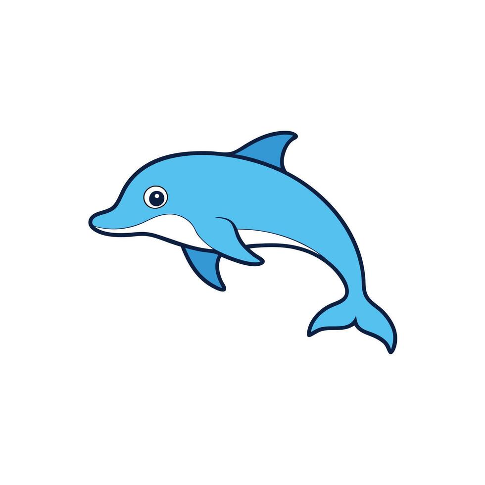 Common Dolphin swims icon vector