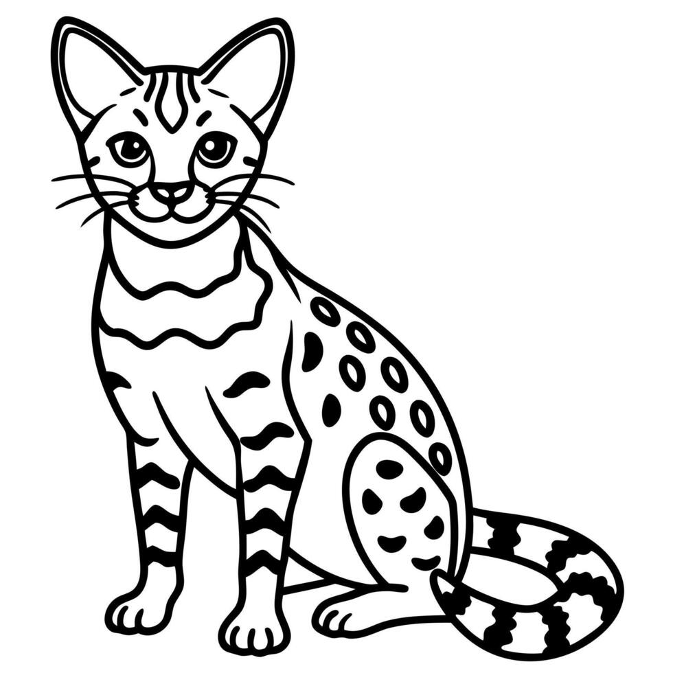 Common Genet lynx sits icon vector