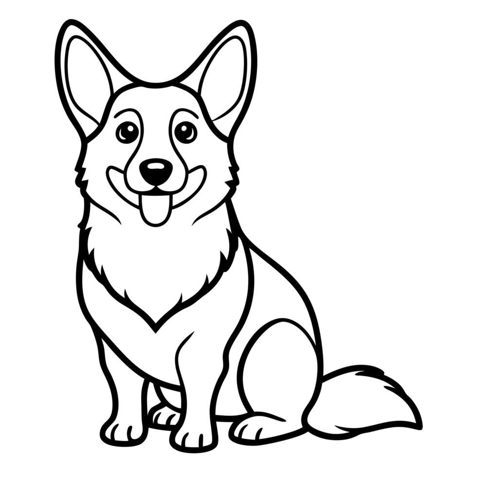 Corman Shepherd dog sits icon vector