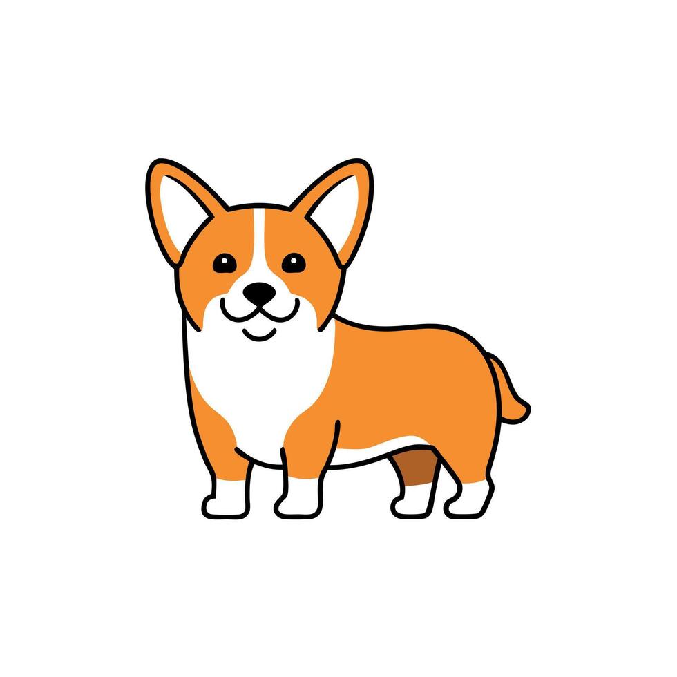 Corgie dog looks icon vector