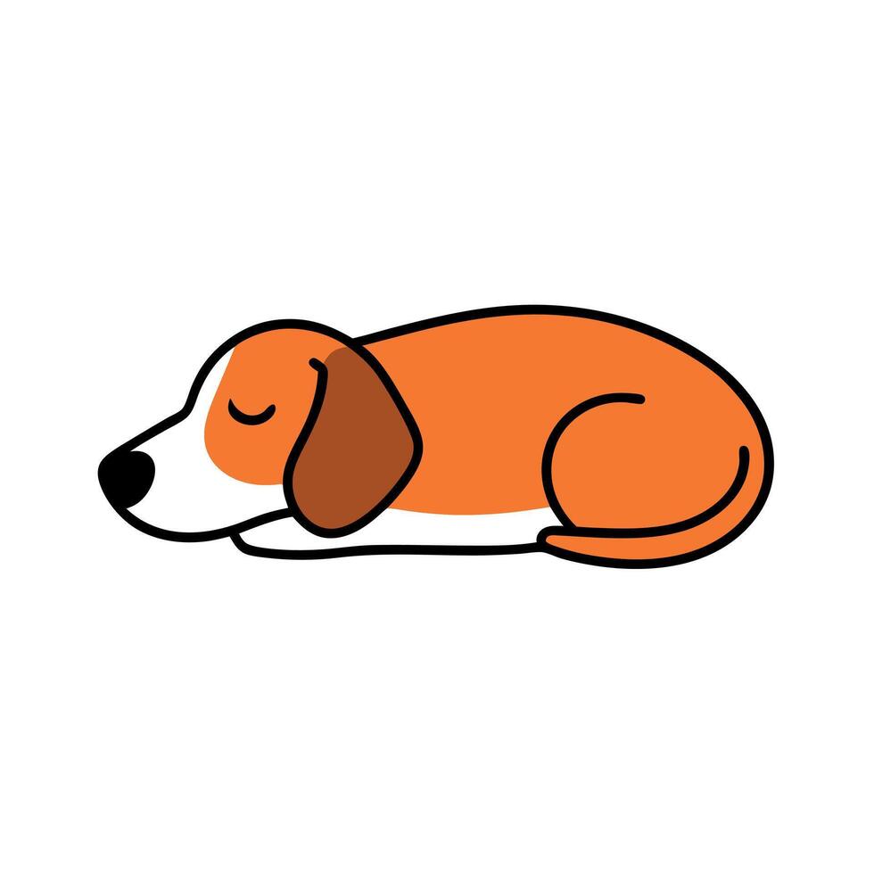 Coonhound dog sleeps icon vector