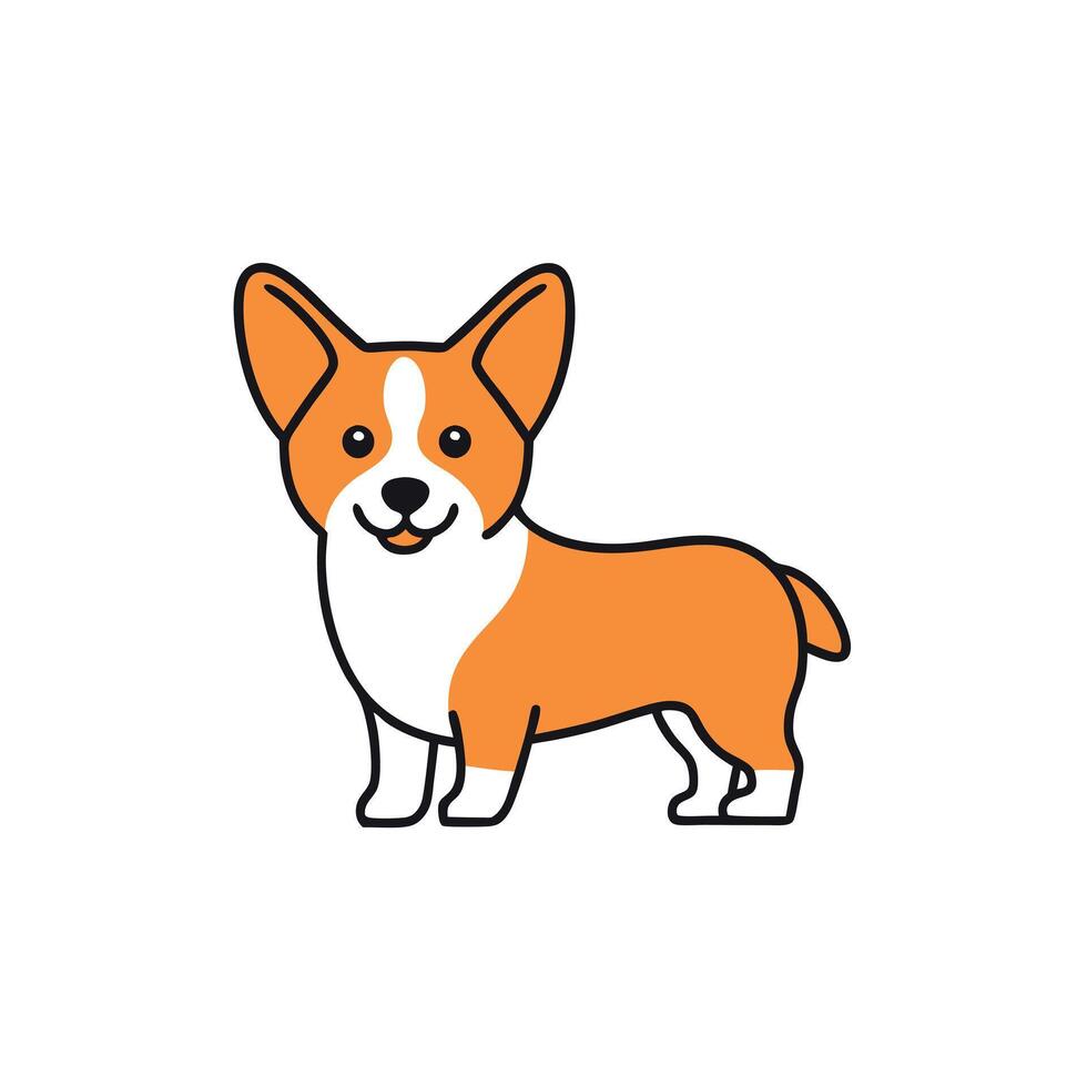 Corgidor dog goes icon vector