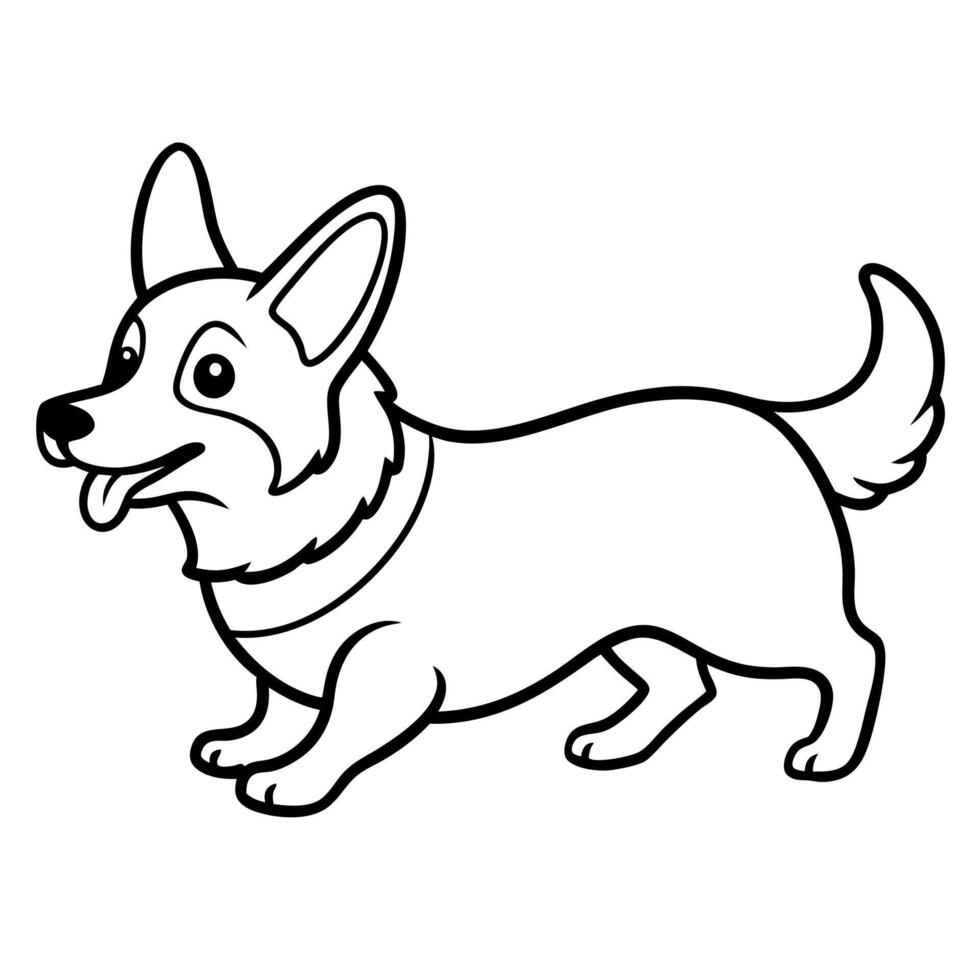 Corgie dog runs icon vector