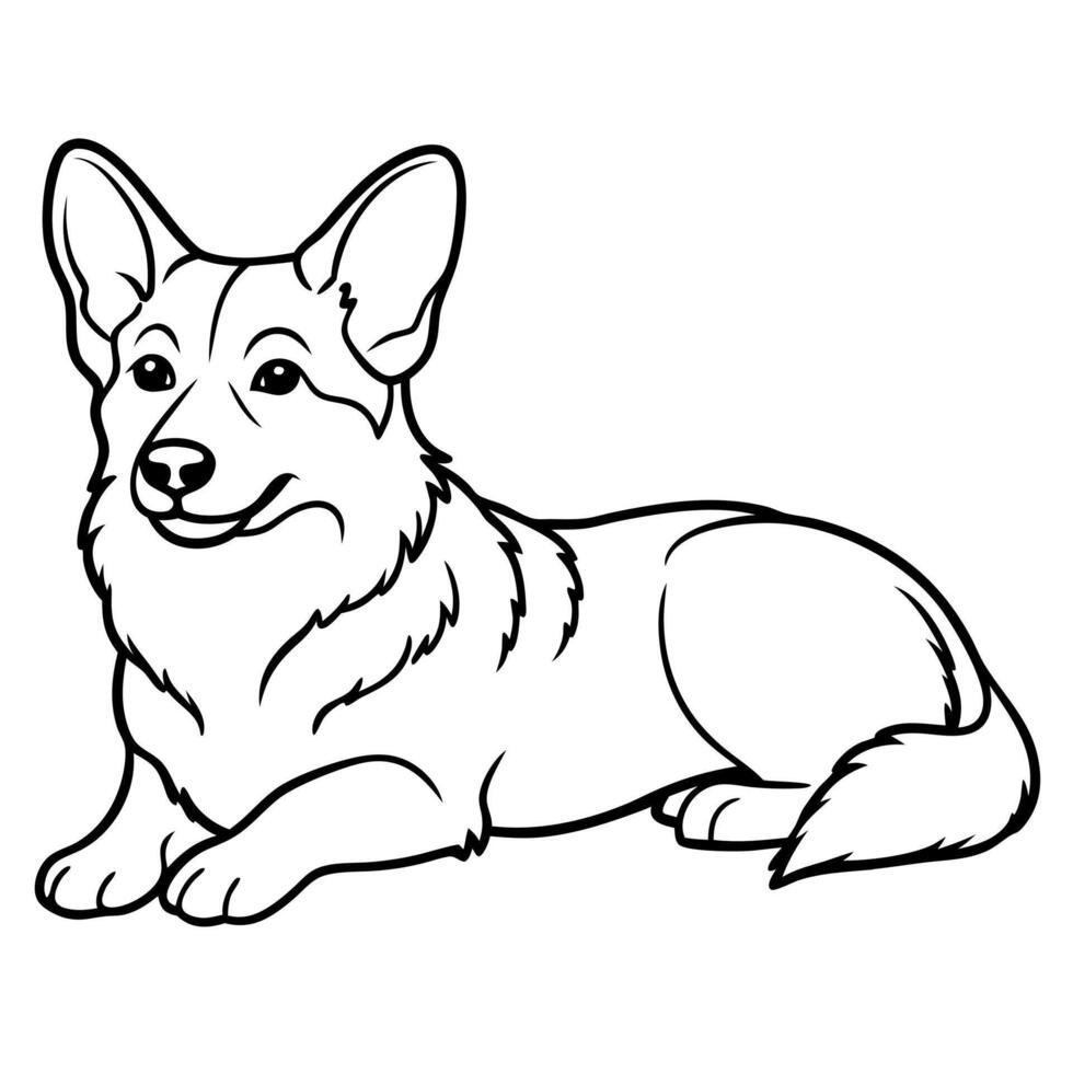 Corman Shepherd dog lies icon vector