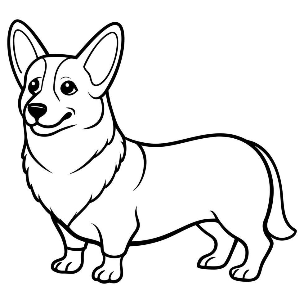 Corgie dog stands icon vector