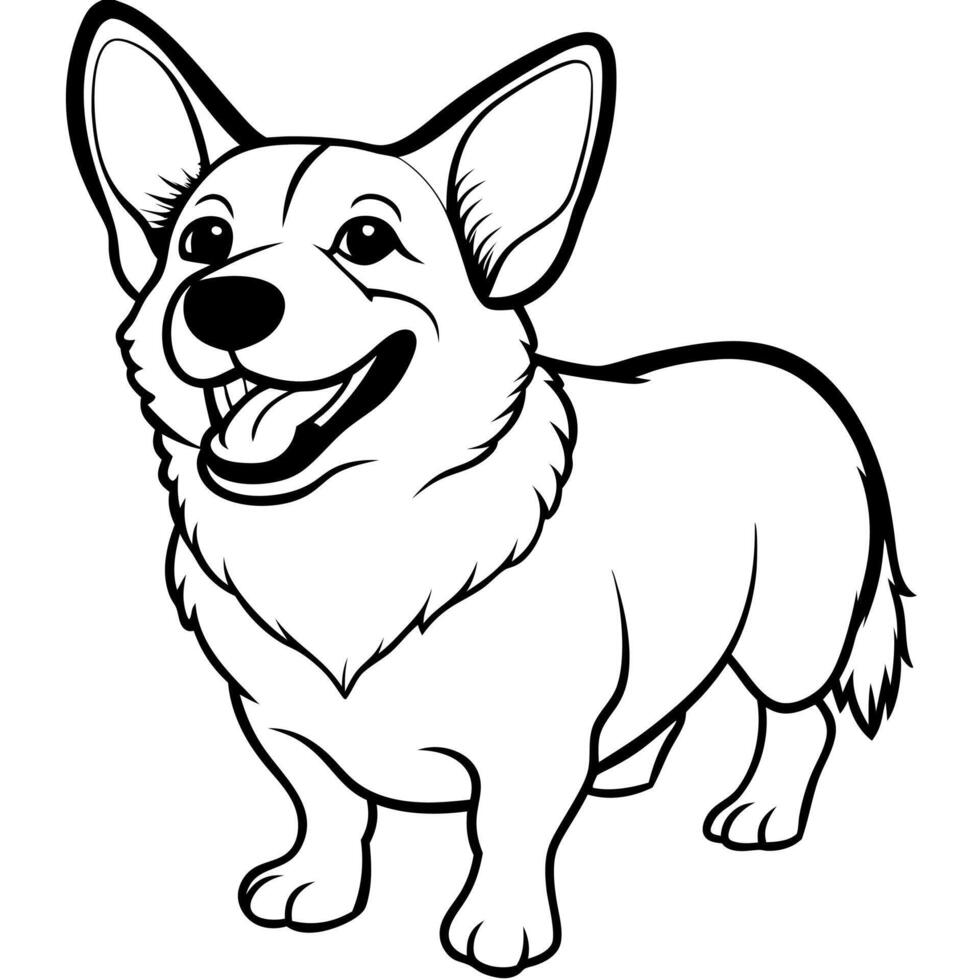 Corgidor dog laughs icon vector