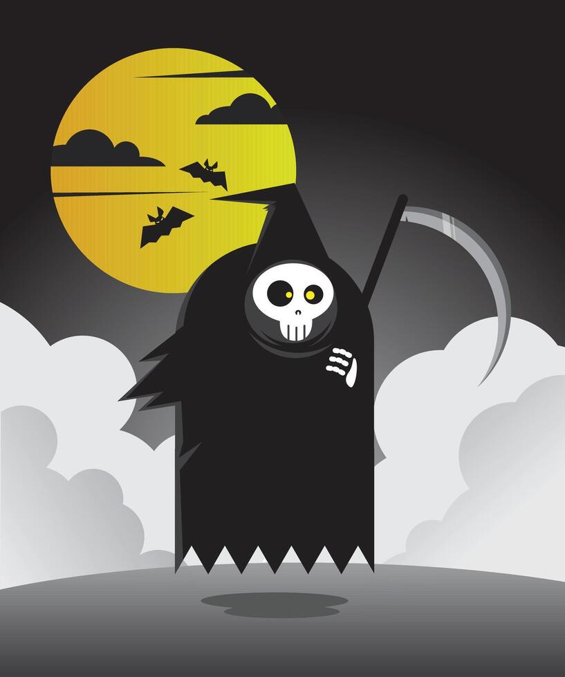 Death Reaper Cartoon Illustration vector