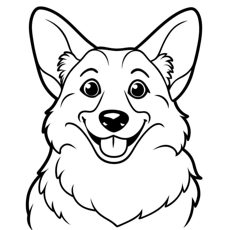 Corman Shepherd dog smiles icon vector