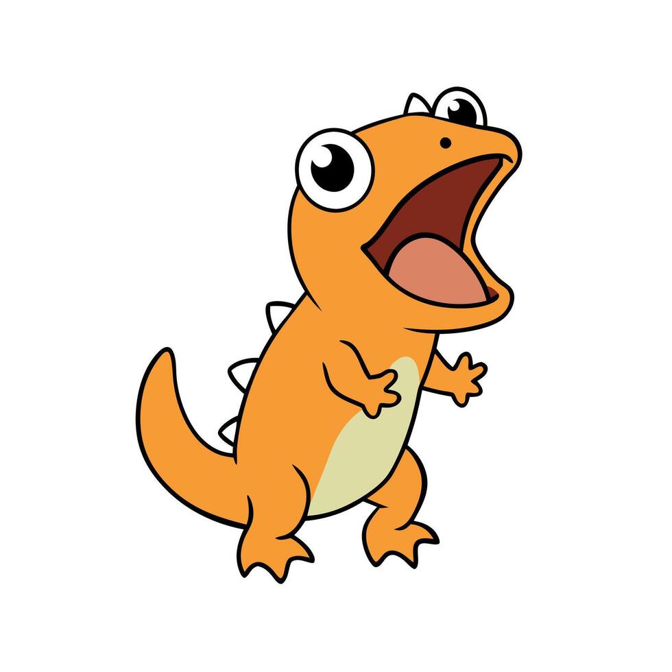 Crested Gecko screams icon vector