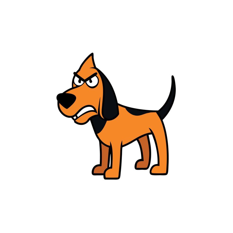 Coonhound dog angry icon vector