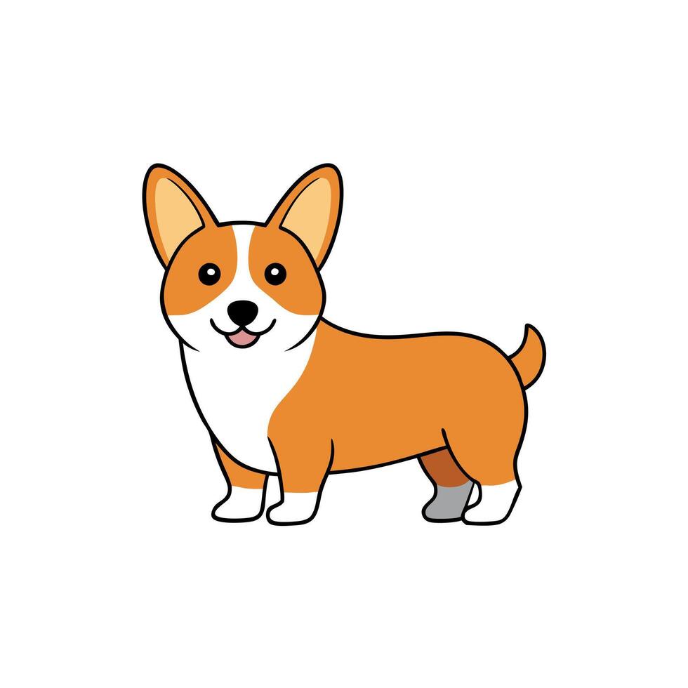 Corgipoo dog goes icon vector